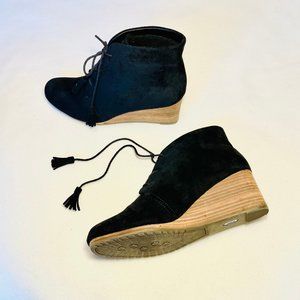 Suede Wedge Booties Size 11